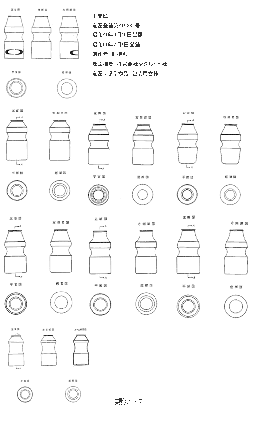 ヤクルト立体商標事件 平成22年（行ケ）第10169号審決取消請求事件 平成22年11月16日　知財高裁第1部（裁判長　中野哲弘　東海林保　矢口俊哉） | 2011年